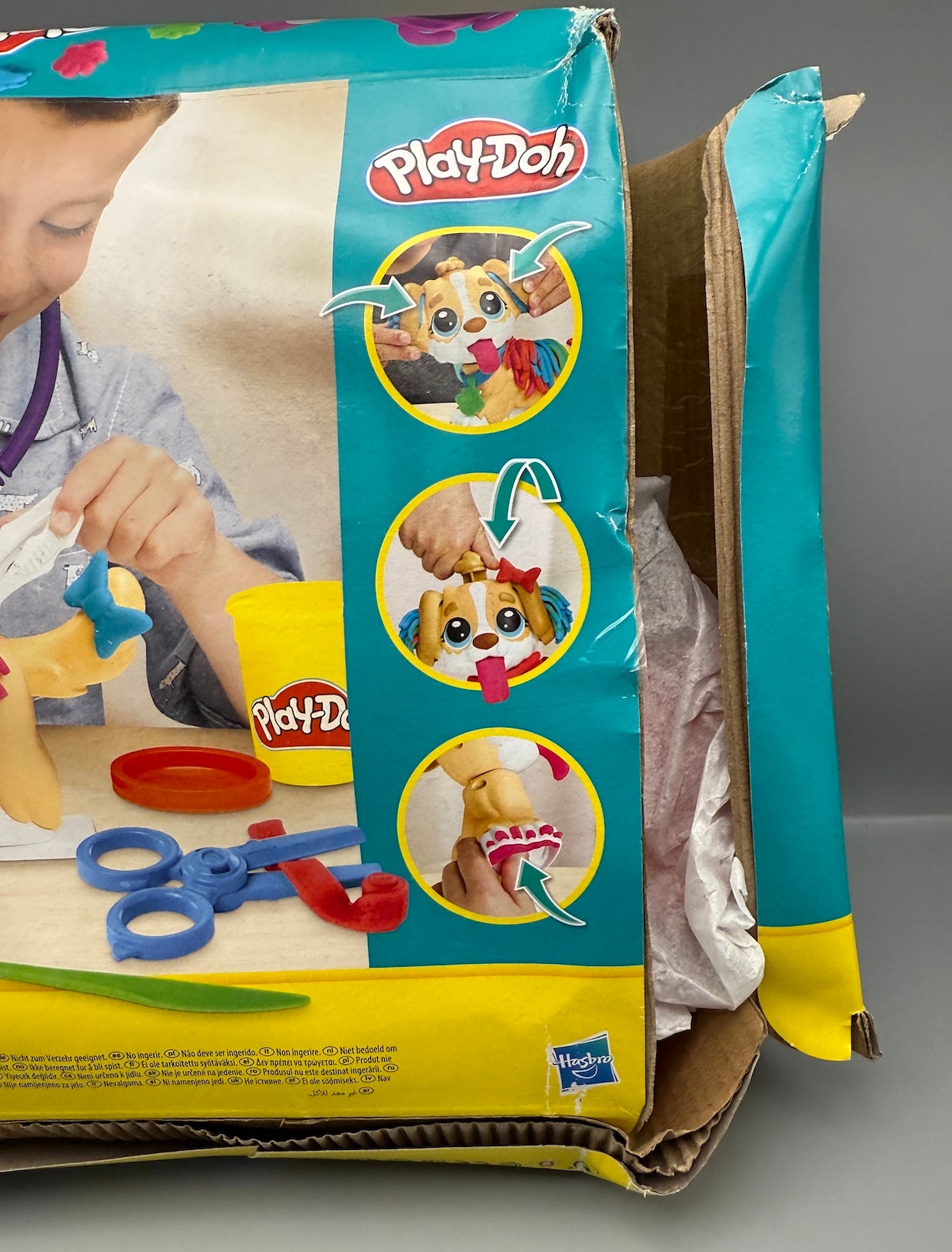 Play-Doh Care n Carry Vet Playset with Toy Dog **Very Tatty Box**