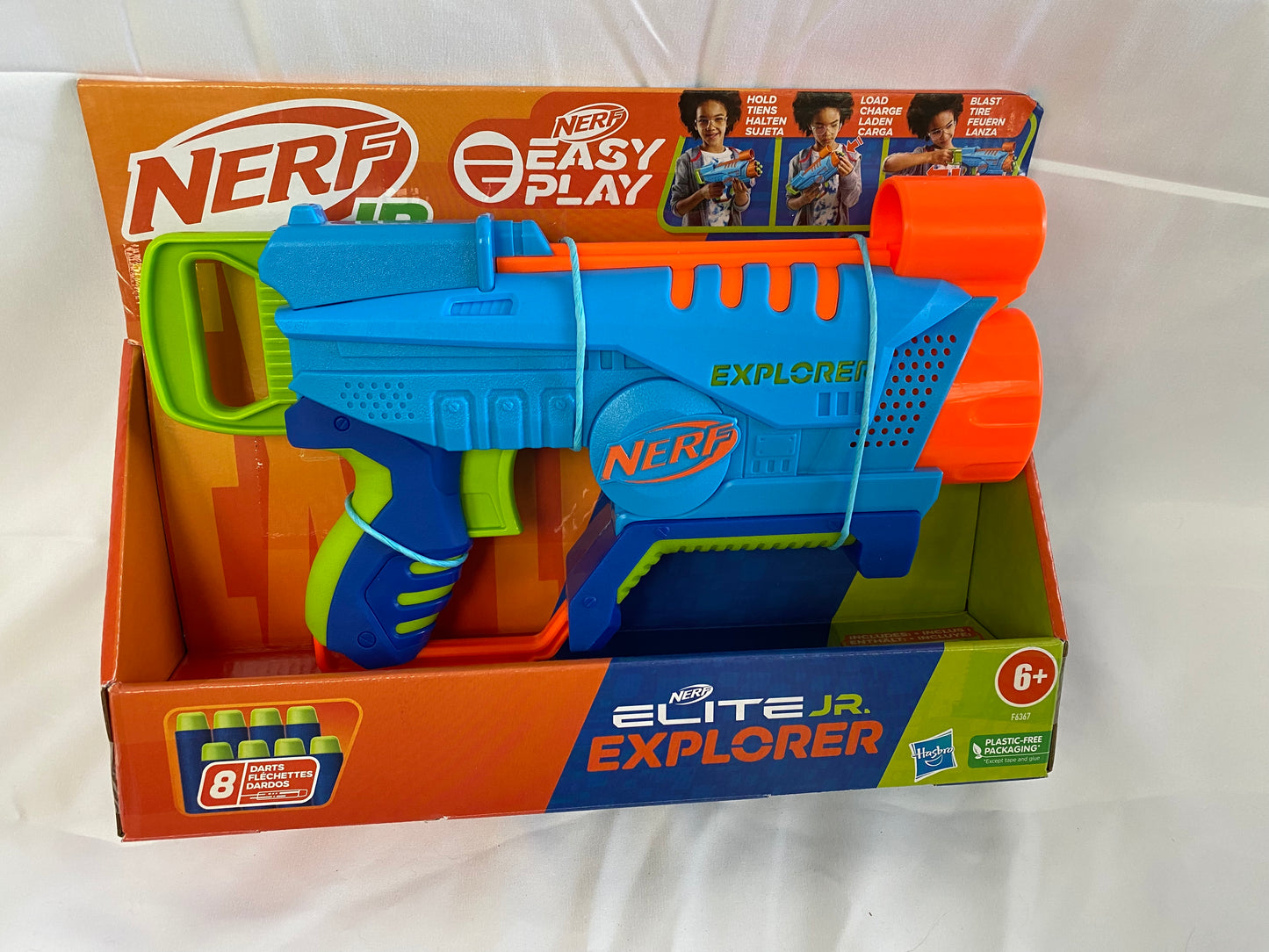 Nerf Elite Jr Explorer Easy-Play Toy Blaster 8 Nerf Elite Darts