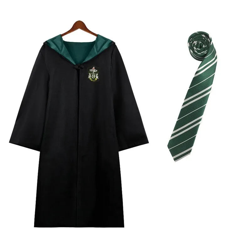 Harry Potter Kid's Slytherin Robe Cloak & Tie Costume - Length 100cm