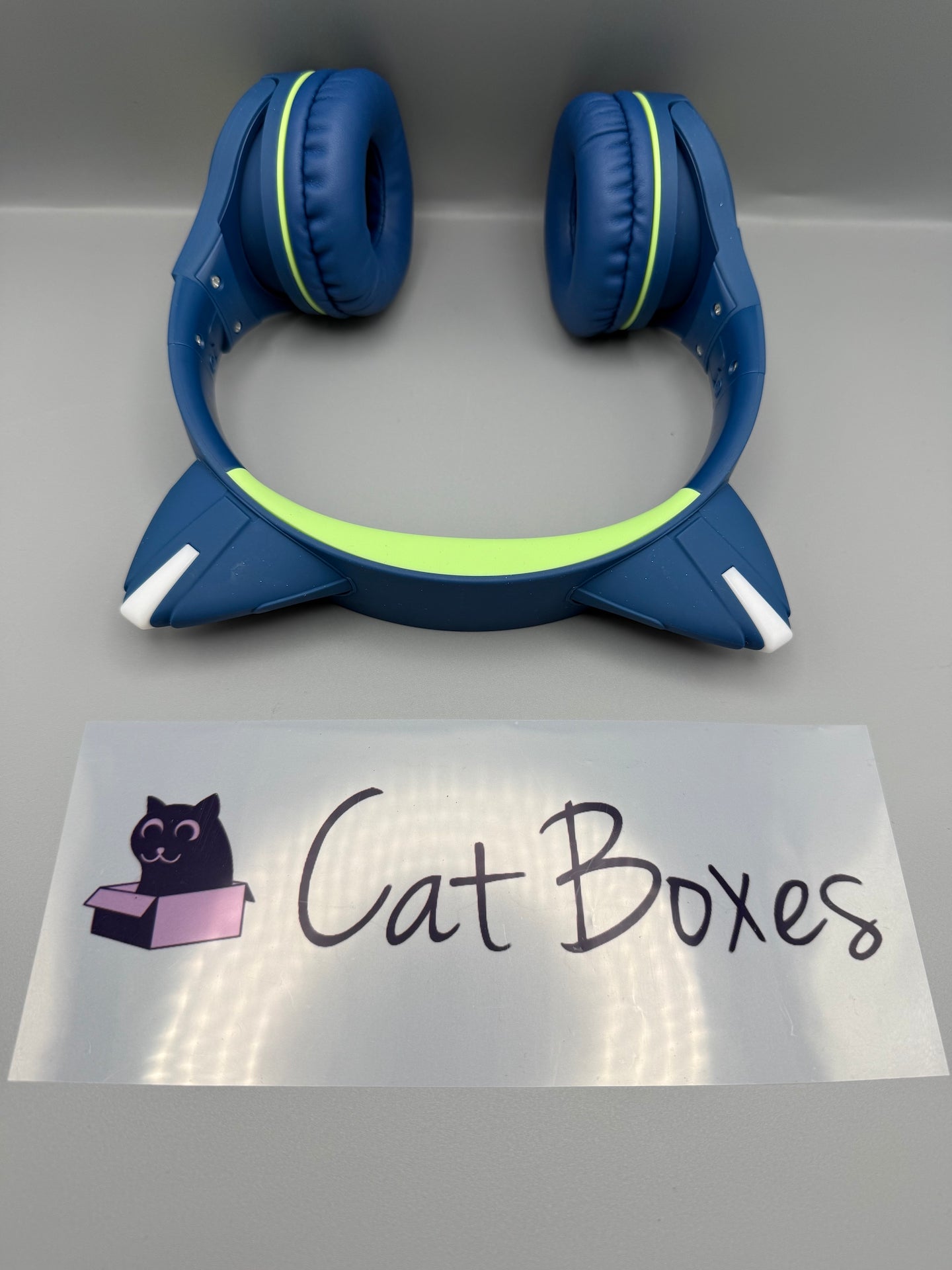 Riwbox Kids Bluetooth Headphones, CF9 Cat Ear Headphones with LED Light (Blue)