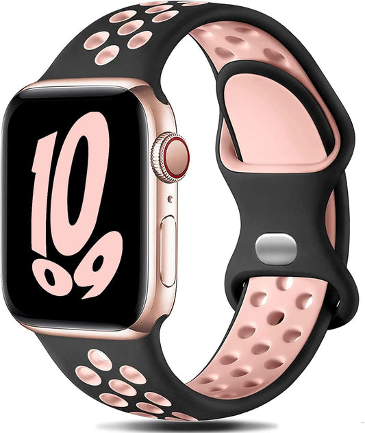 Gulemfy Strap Compatible with Apple Watch - Pink/Black **Watch NOT included**