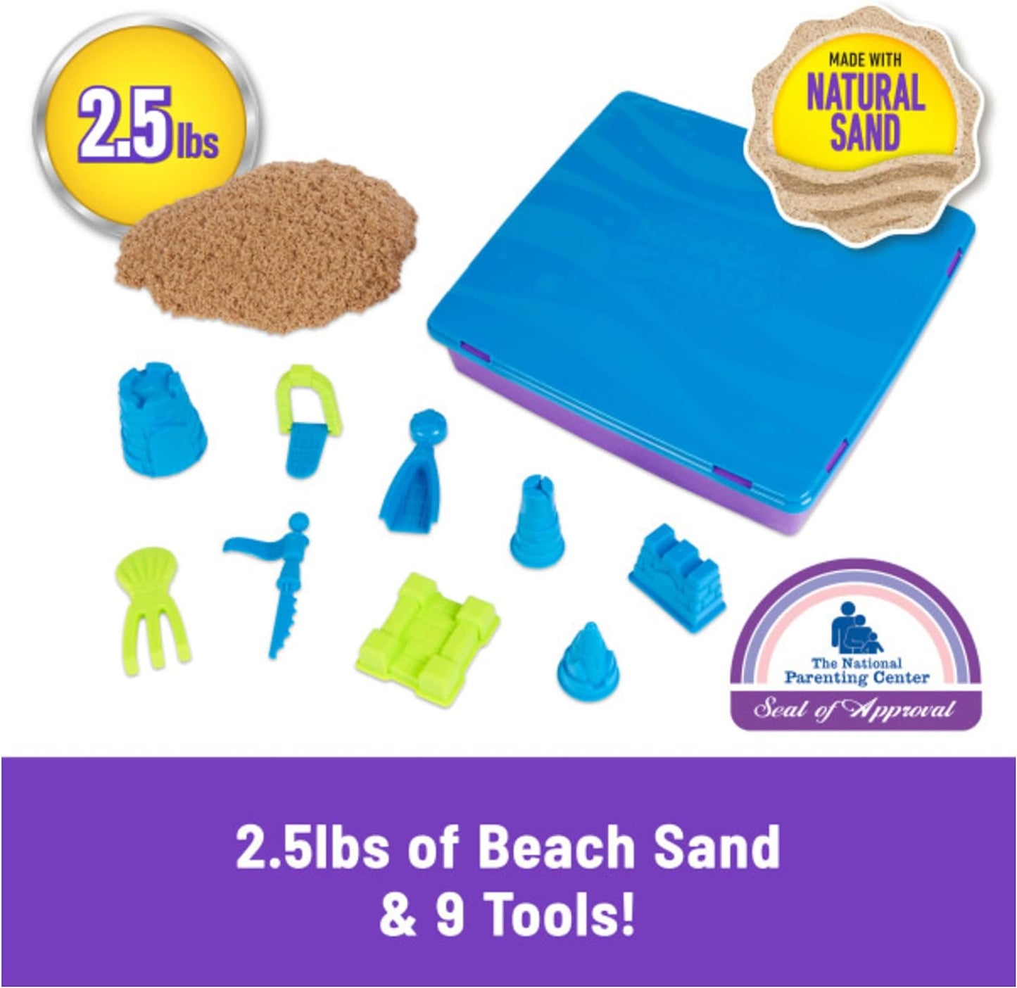 Kinetic Sand, Deluxe Beach Castle Playset with 1.13kg of Beach Sand