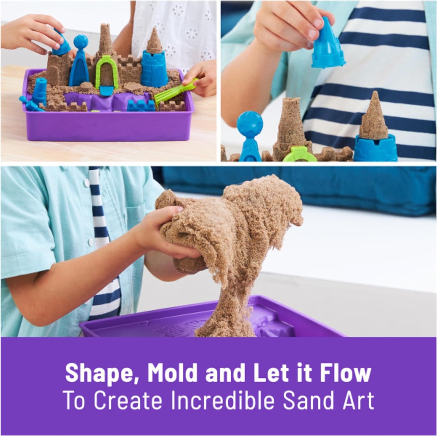 Kinetic Sand, Deluxe Beach Castle Playset with 1.13kg of Beach Sand