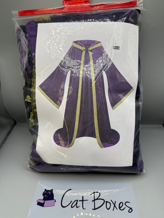 maxToonrain Mystic Wizard Robe Full Length Hooded Velvet Cloak