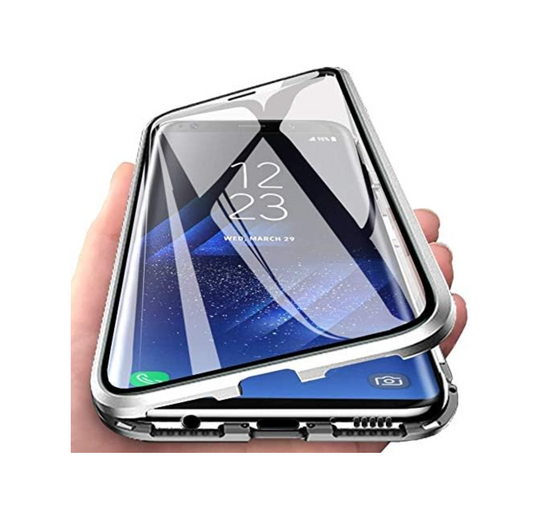 Ovann Samsung Galaxy S23 5G Magnetic Adsorption Cover Double Sides, Silver