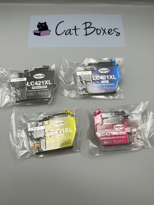 Jagute 4-Pack LC421XL Ink Cartridges Multipack for Brother (B C M Y)