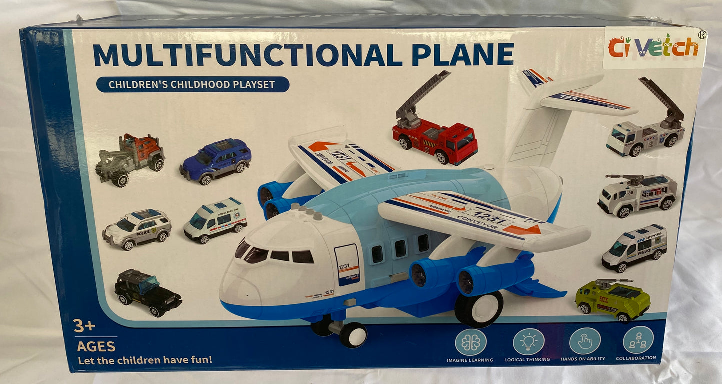 Ci Vetch Large Transport Spray Aeroplane Toys with 10 Vehicle Cars