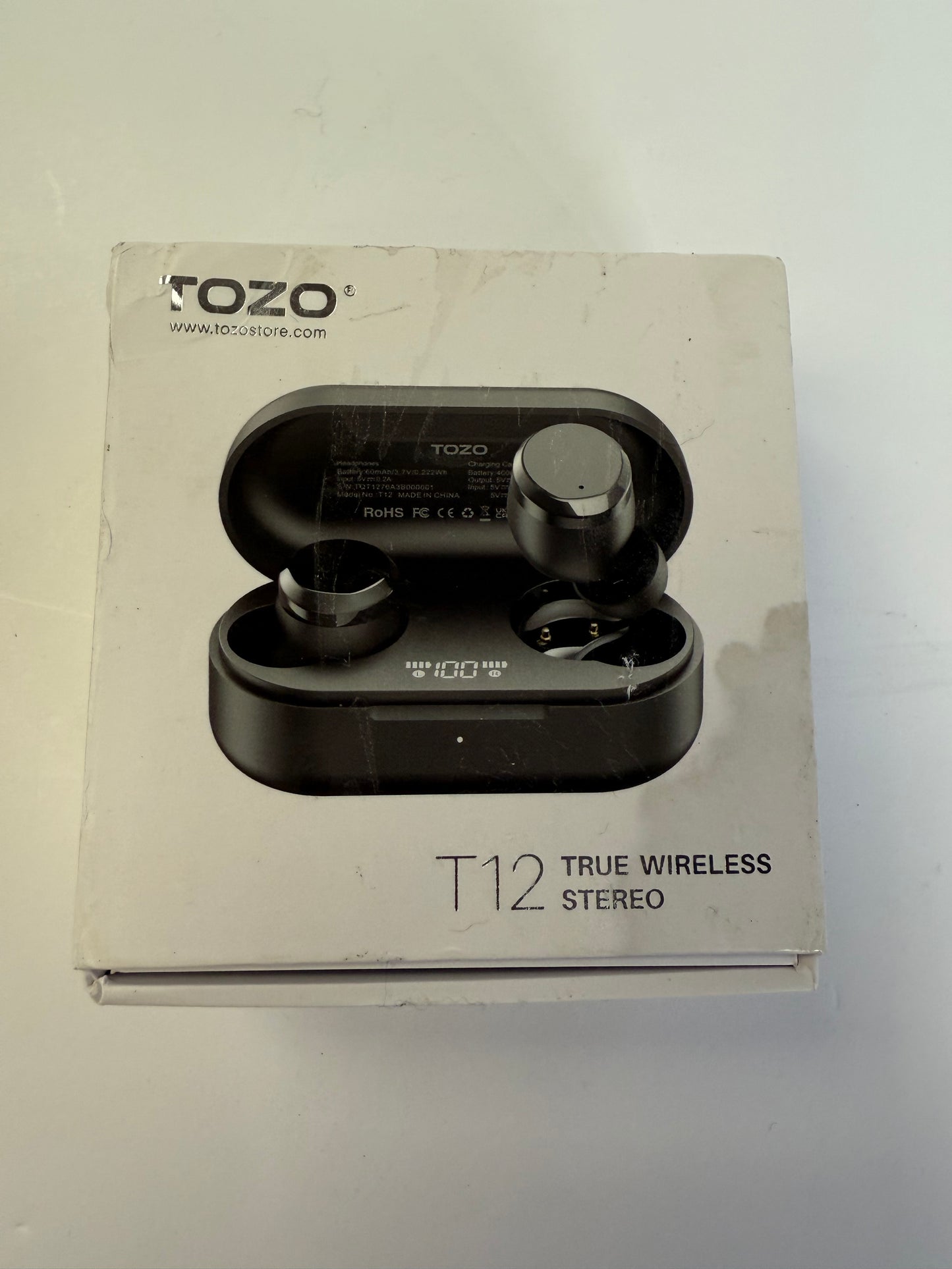 TOZO T12 Wireless Earbuds Bluetooth Headphones - Black