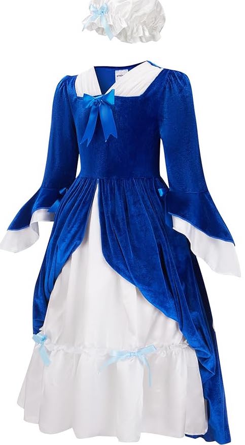 Regenboog Colonial Era Dress Costume, Kids - 110