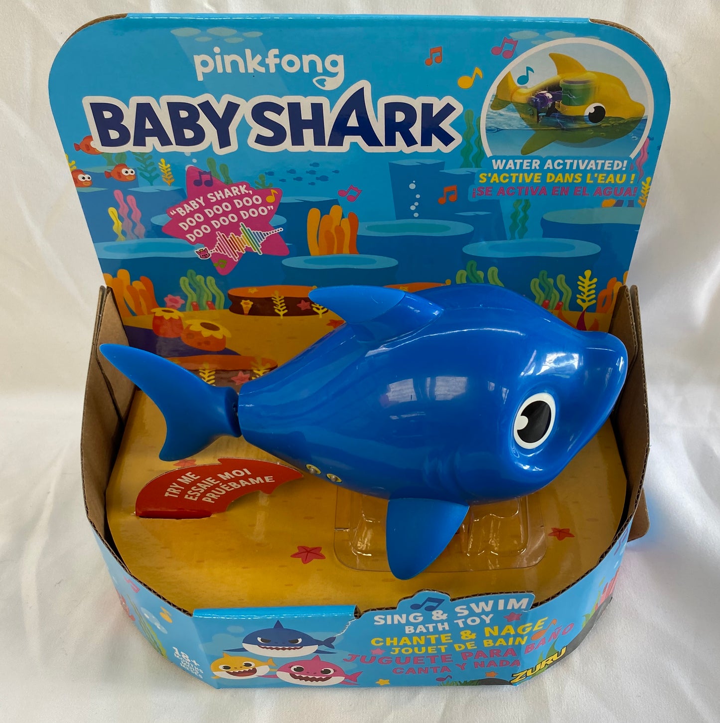 ZURU Baby Shark Bath Toy Silicone Fin - Blue