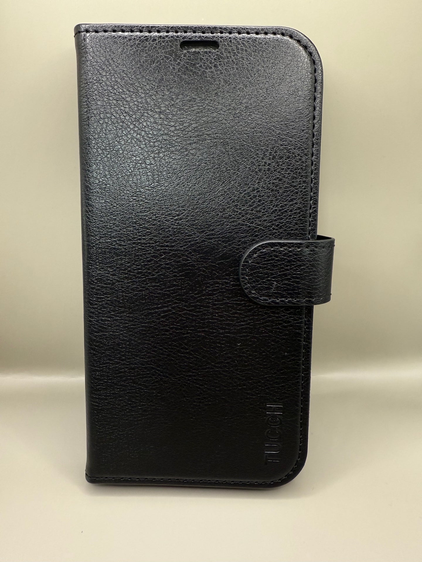 Tucch Leather Wallet Case for iPhone 15 Pro Max (6.7") 2023, Textured Black