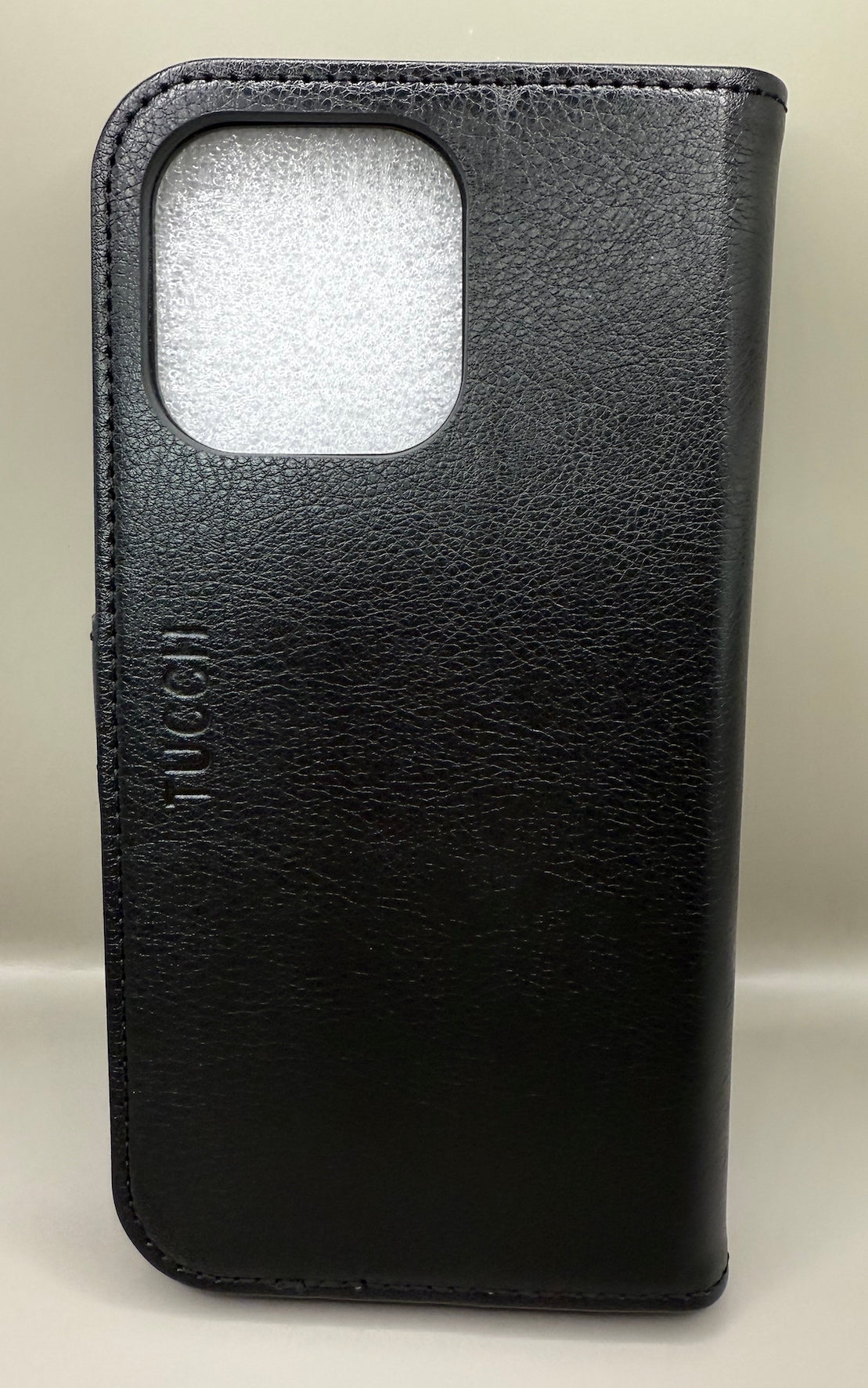 Tucch Leather Wallet Case for iPhone 15 Pro Max (6.7") 2023, Textured Black