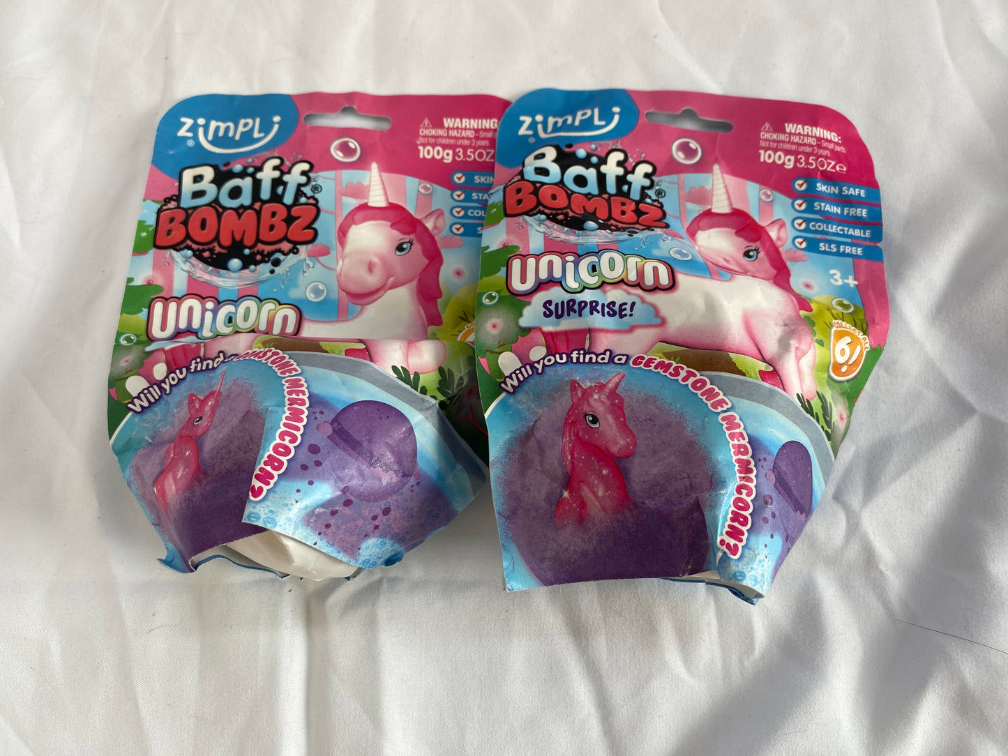 Zimpli Kids 2 x Large Unicorn Surprise Bath Bombs