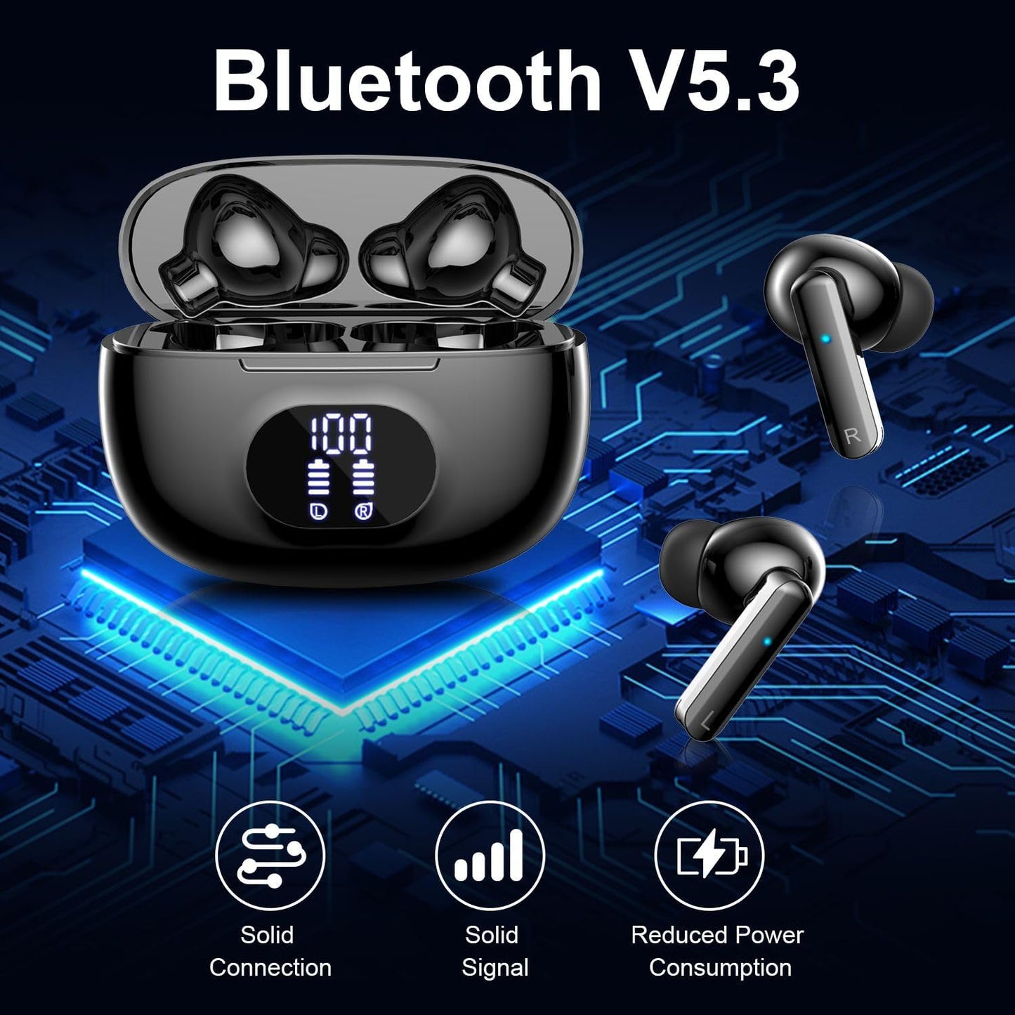 M919 Wireless Earbuds, Bluetooth 5.3 Headphones