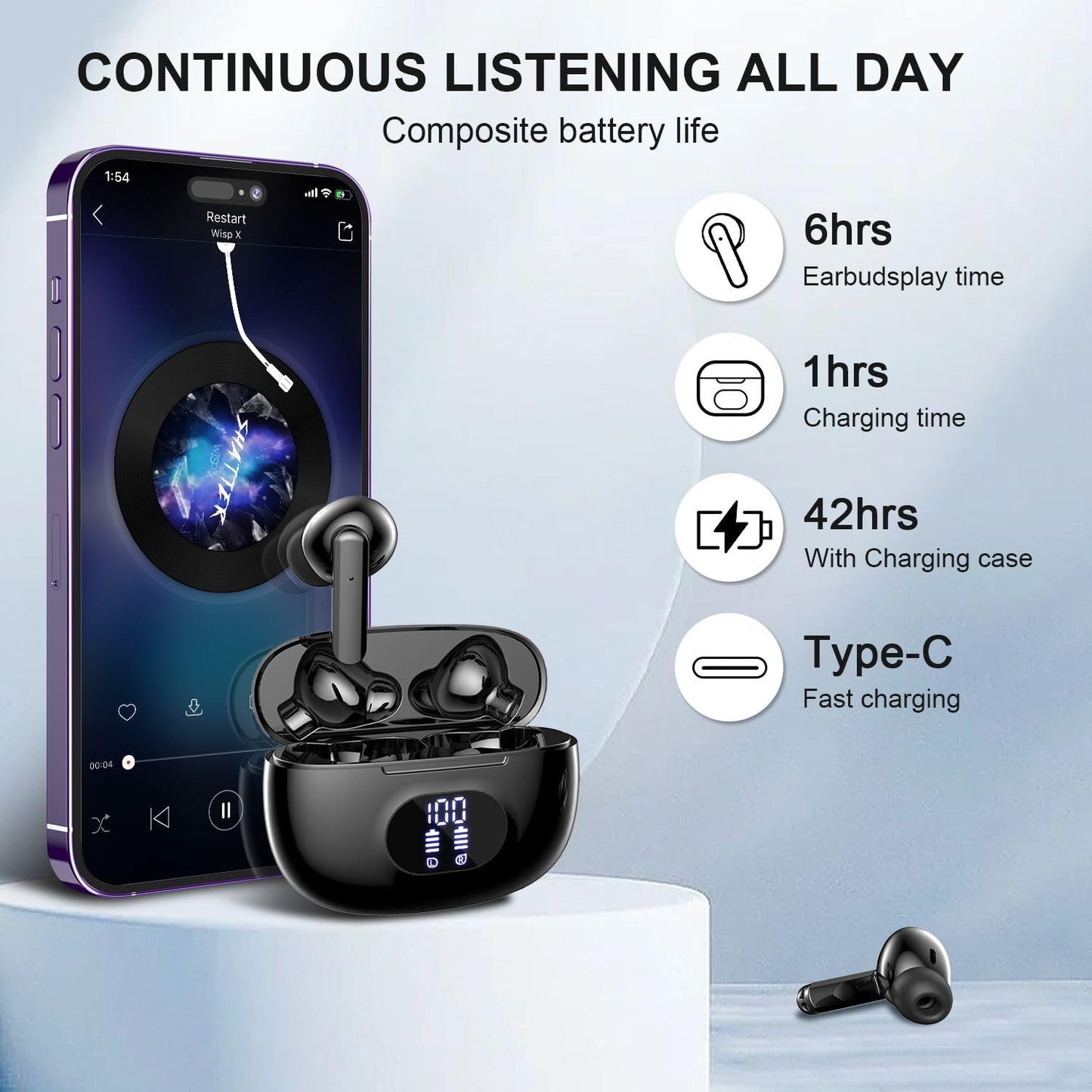 M919 Wireless Earbuds, Bluetooth 5.3 Headphones