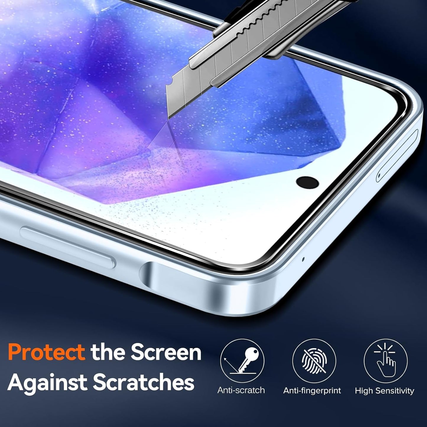 ivoler 4 in 1 Protective Phone Cover Case for Samsung Galaxy A55 5G, Clear