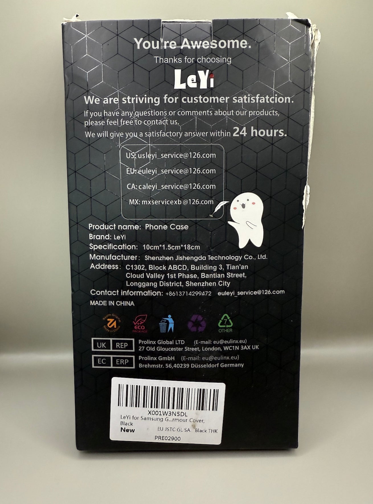 Leyi Samsung A34 5G Phone Case with Camera Lens Cover Slider, Black