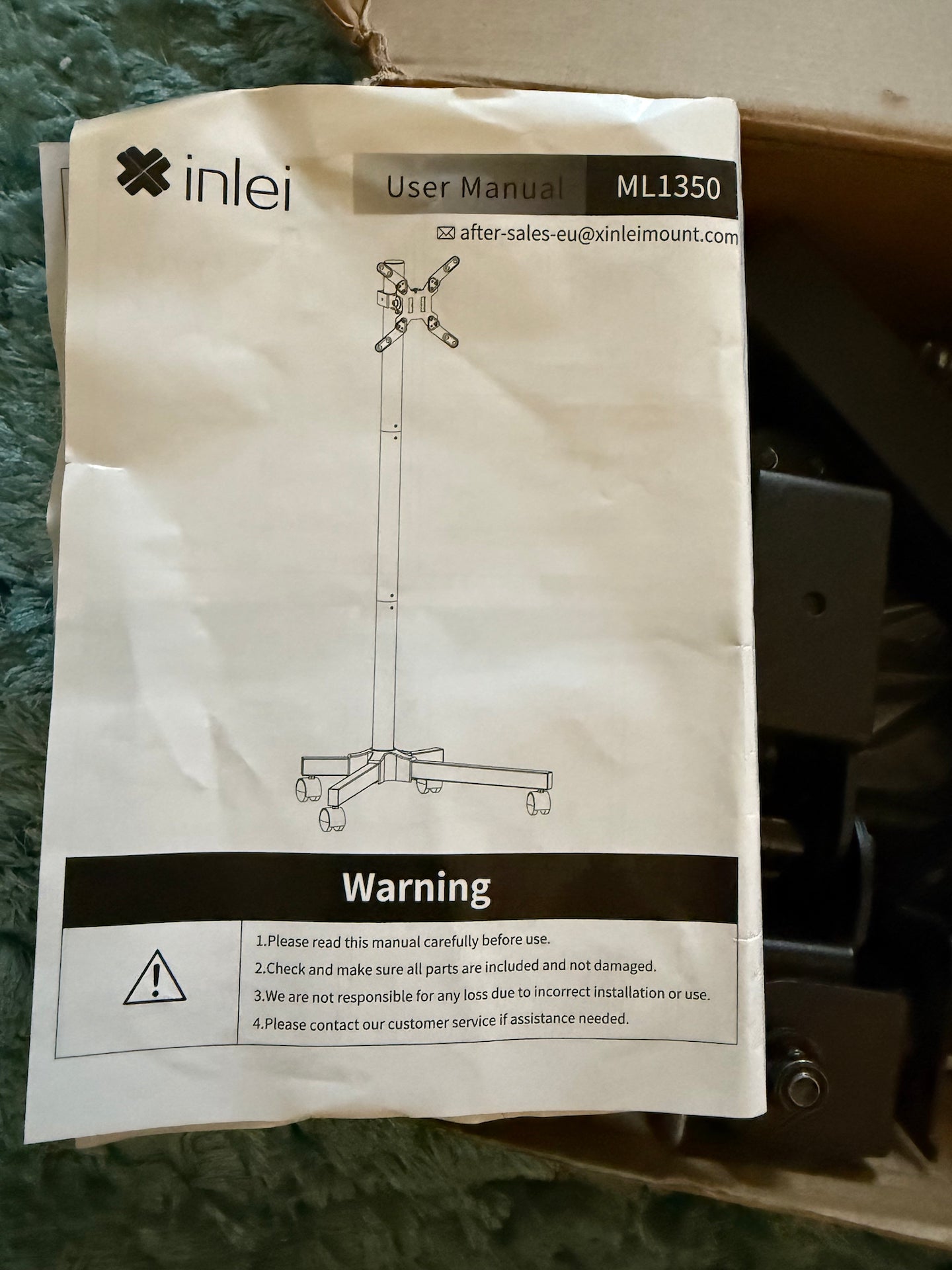 XINLEI Mobile TV Stand on Wheels for 13-50" Flat/Curved TVs, Height Adjustable