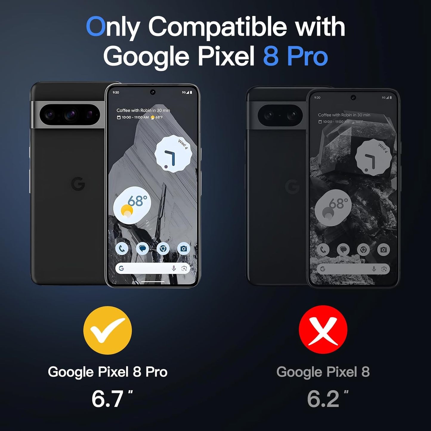 JETech Magnetic Case for Google Pixel 8 Pro 6.7-Inch 2023, (Obsidian)
