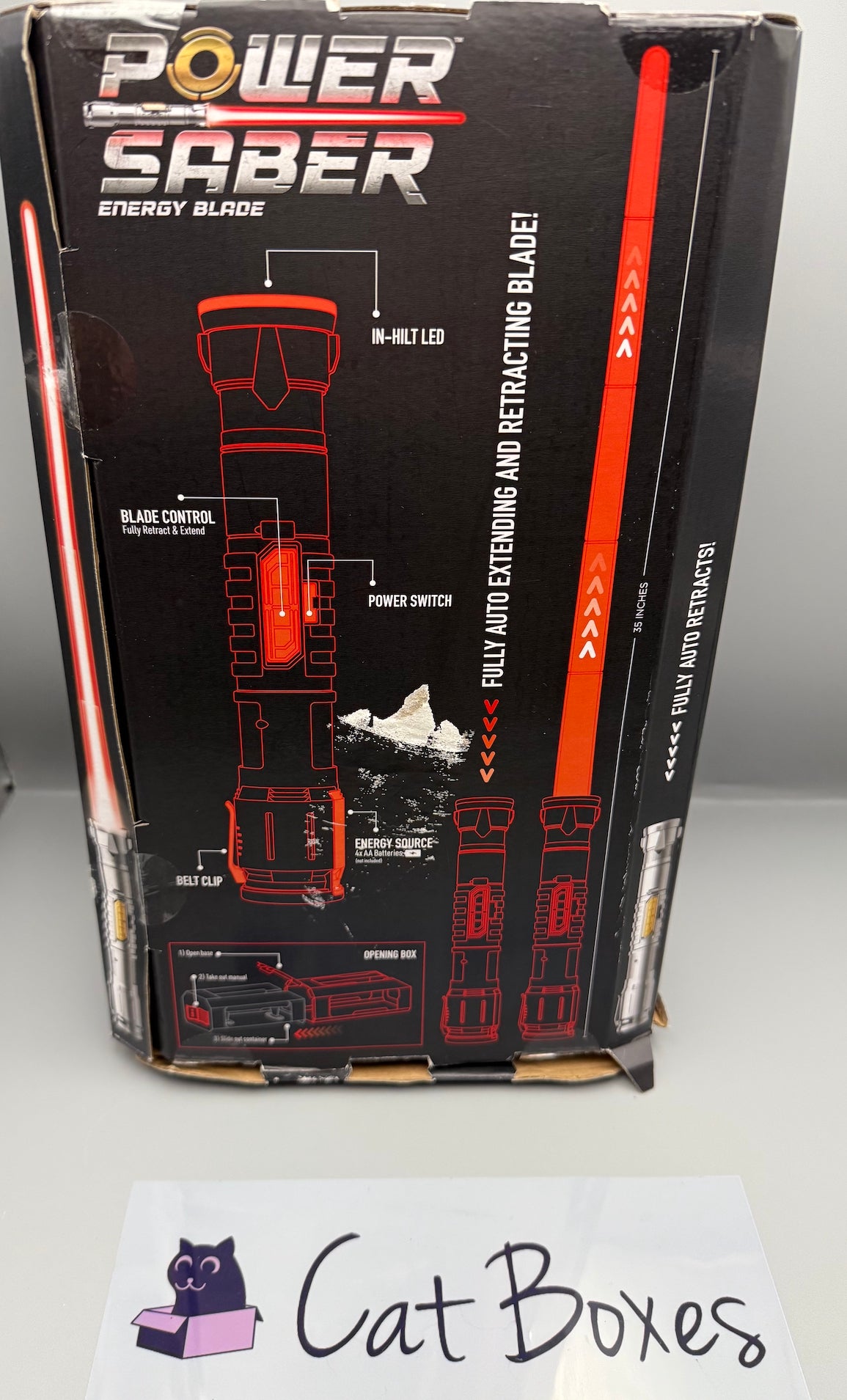 Power Saber: Red | Auto Extending 30" LED Energy Blade **Please read description**