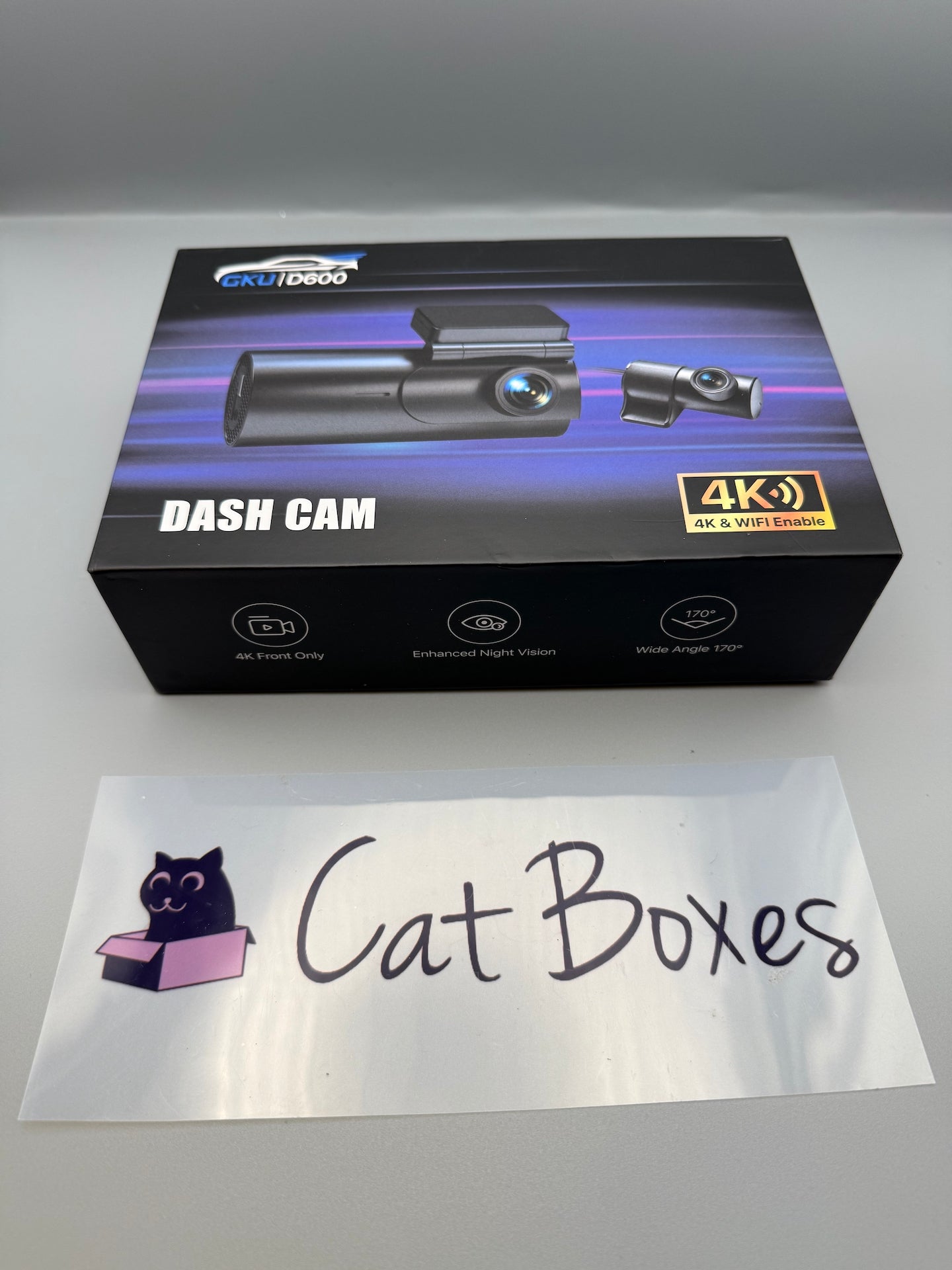GKU D600 4K Dash Cam Front Rear WiFi 64GB Night Vision Car Camera
