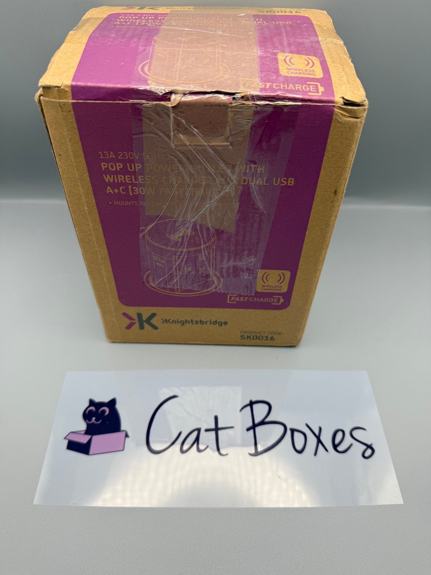 Knightsbridge Recess Mount Pop Up Dual USB Charger, Black