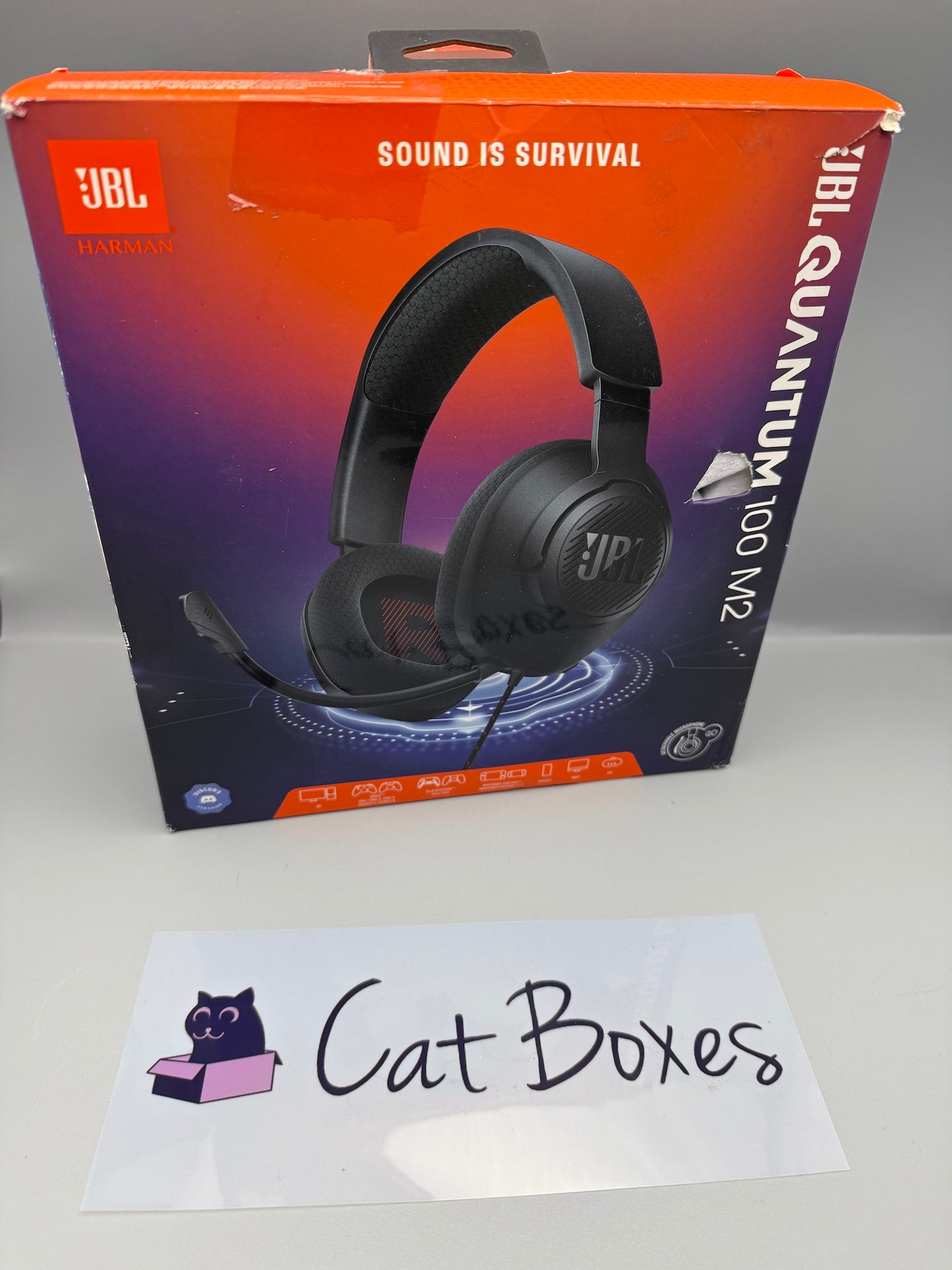 JBL Quantum 100M2 Wired Over-Ear Gaming Headset, Black