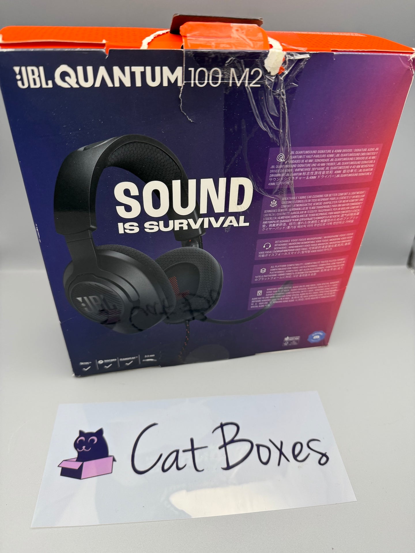 JBL Quantum 100M2 Wired Over-Ear Gaming Headset, Black