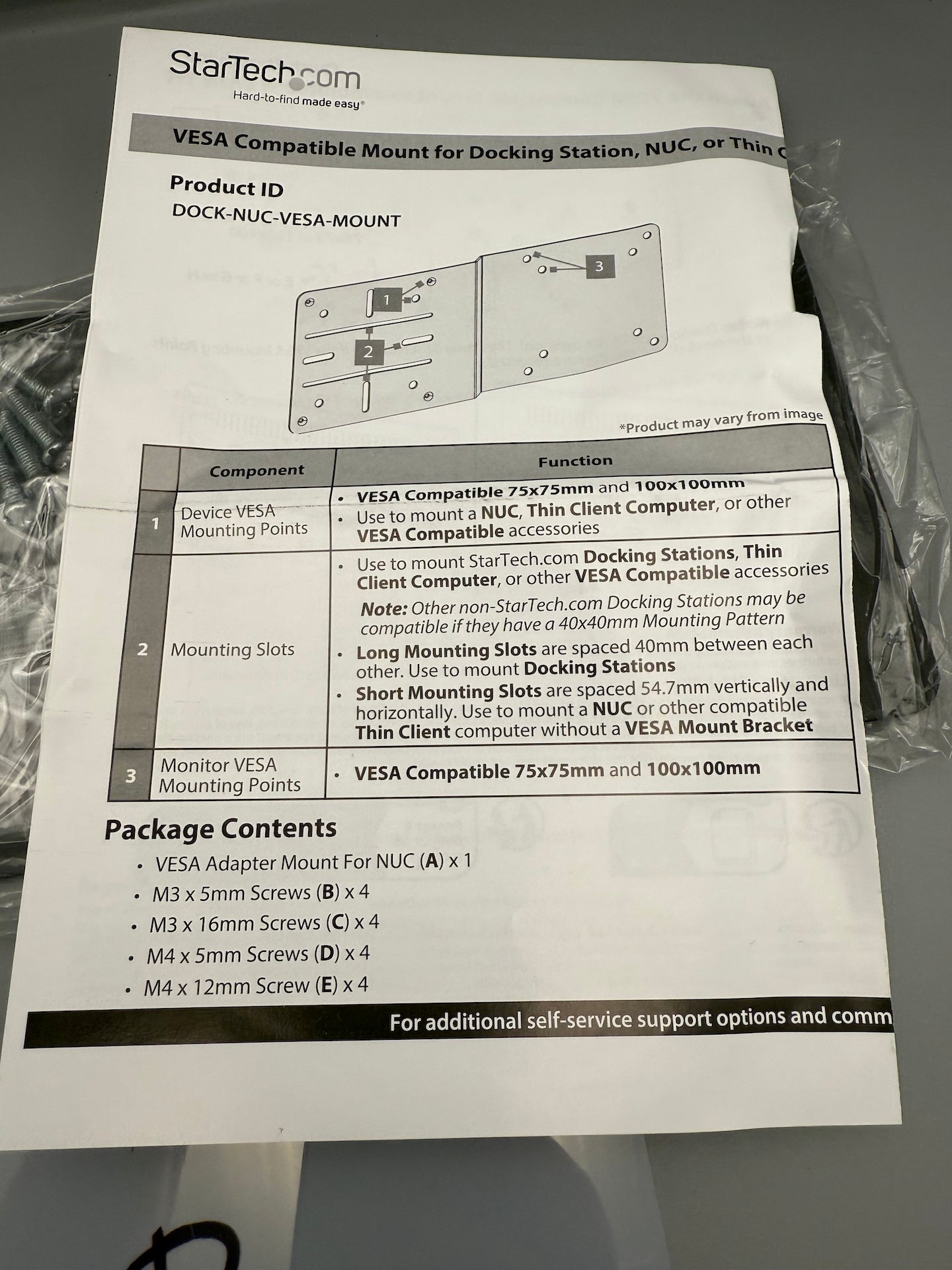 StarTech.com VESA Mounting Bracket - NUC/Thin Clients or Laptop Docking Station