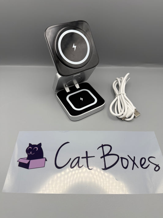 Kuject 3 in 1 Wireless Charging Station for iPhone, Adjustable Magnetic Wireless