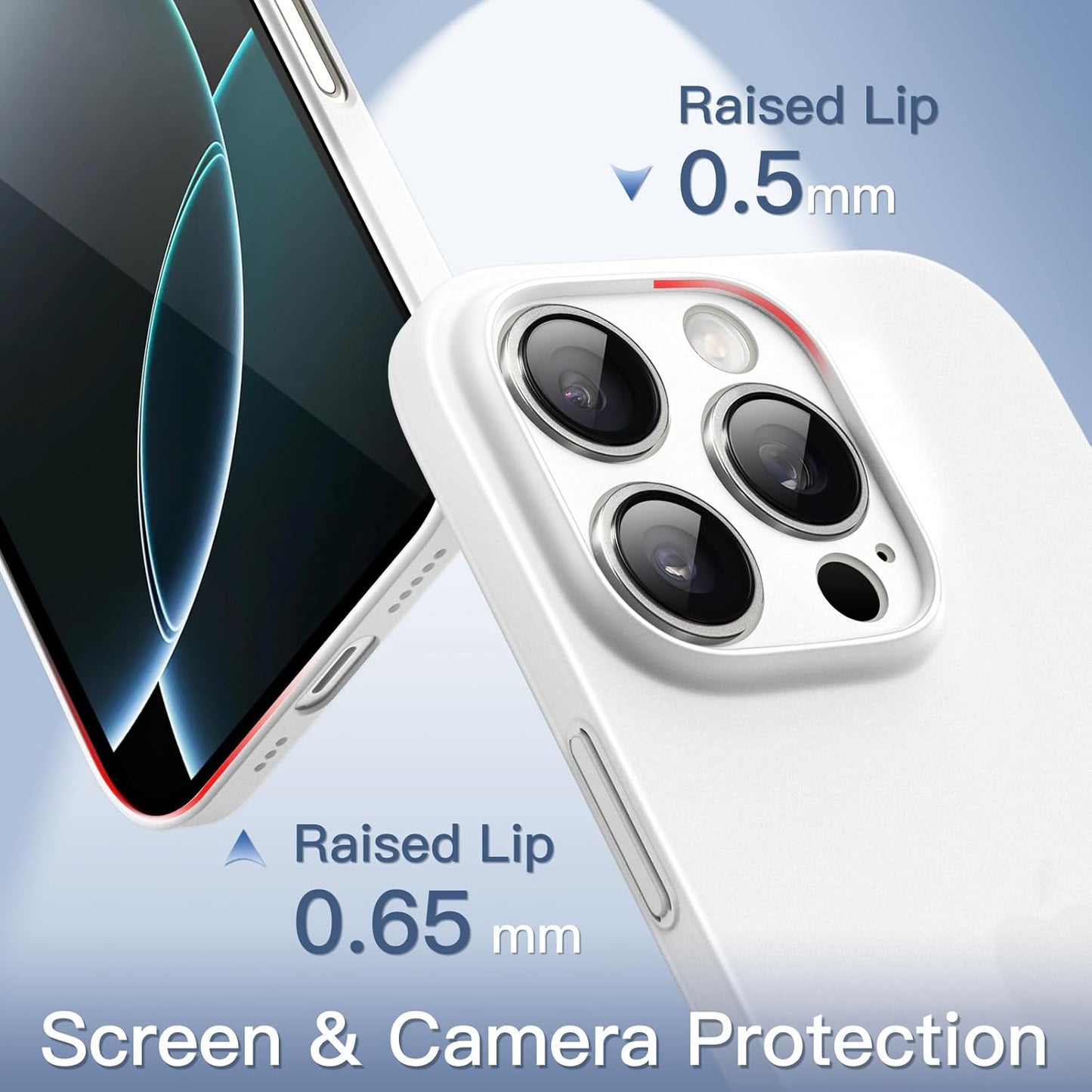 JETech Ultra Slim (0.35mm Thin) Case for iPhone 16 Pro Max 6.9 Inch, (White)