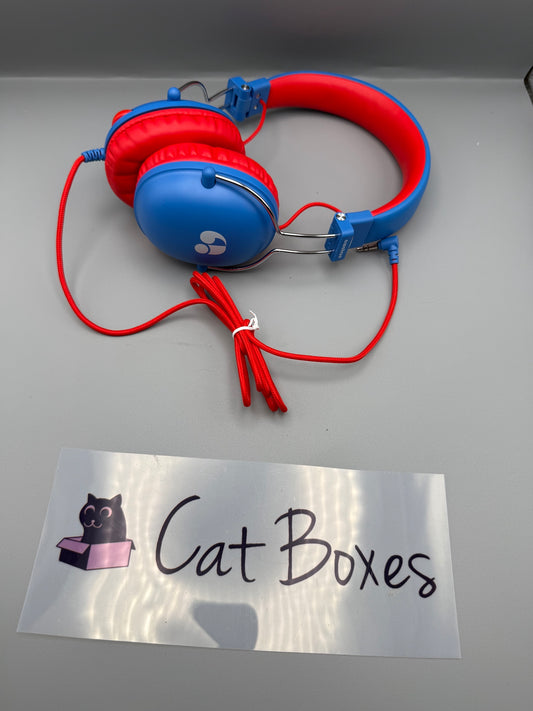 HK05 Kids Headphones Wired 3.5mm Volume Limited Blue Red