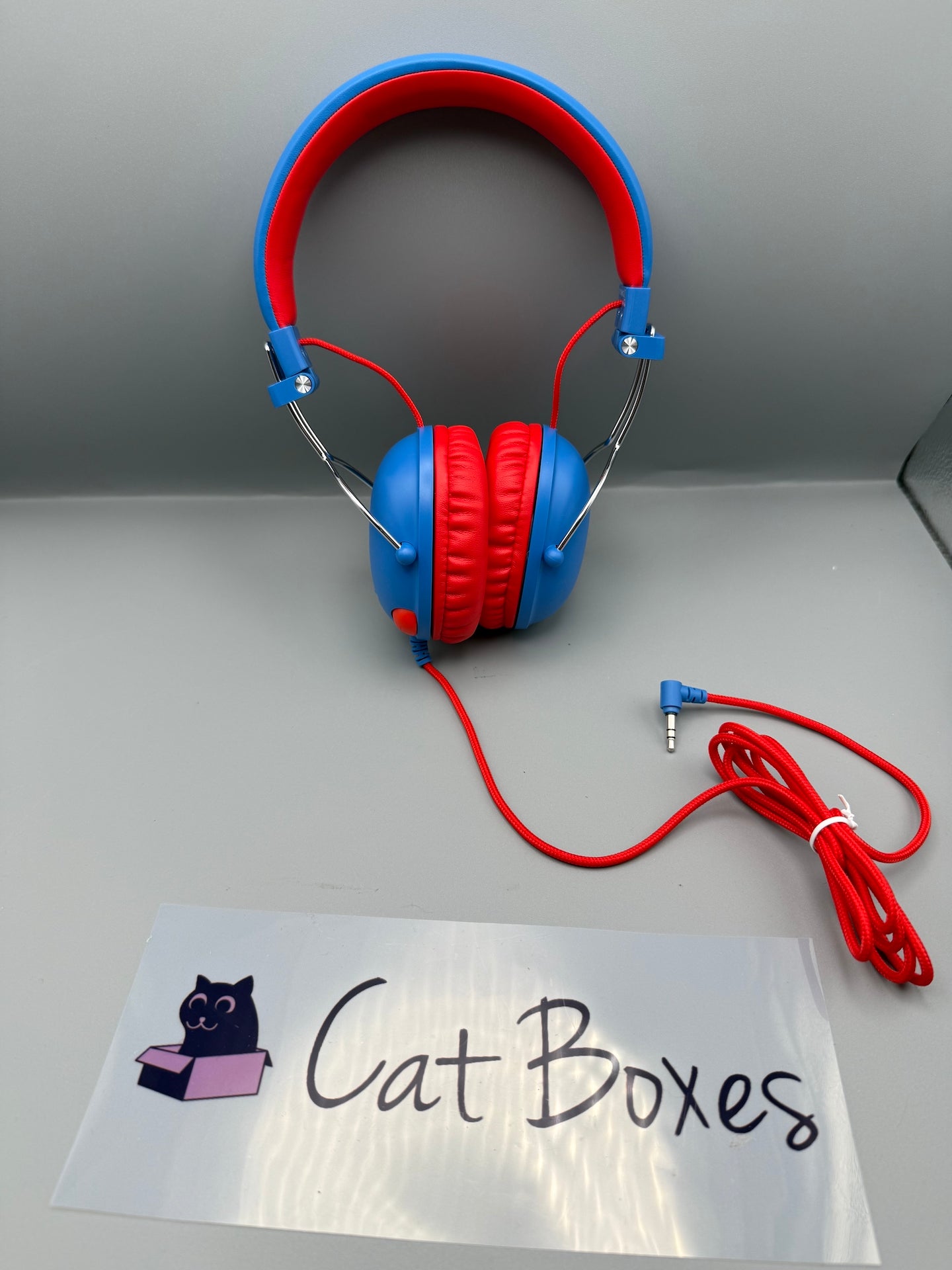 HK05 Kids Headphones Wired 3.5mm Volume Limited Blue Red