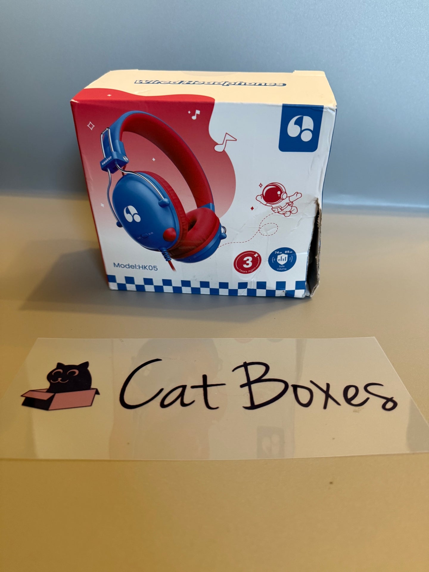 HK05 Kids Headphones Wired 3.5mm Volume Limited Blue Red