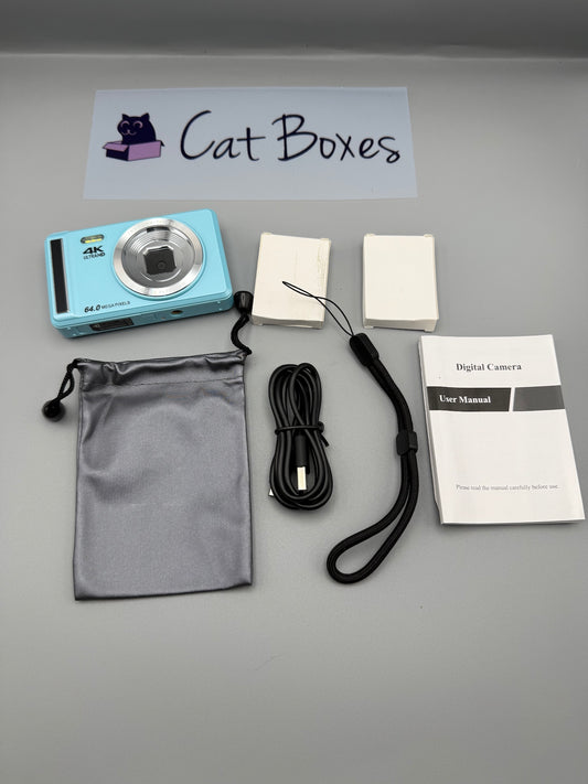 Digital Camera 4K 64MP Digital Camera with 32G SD Card - aqua