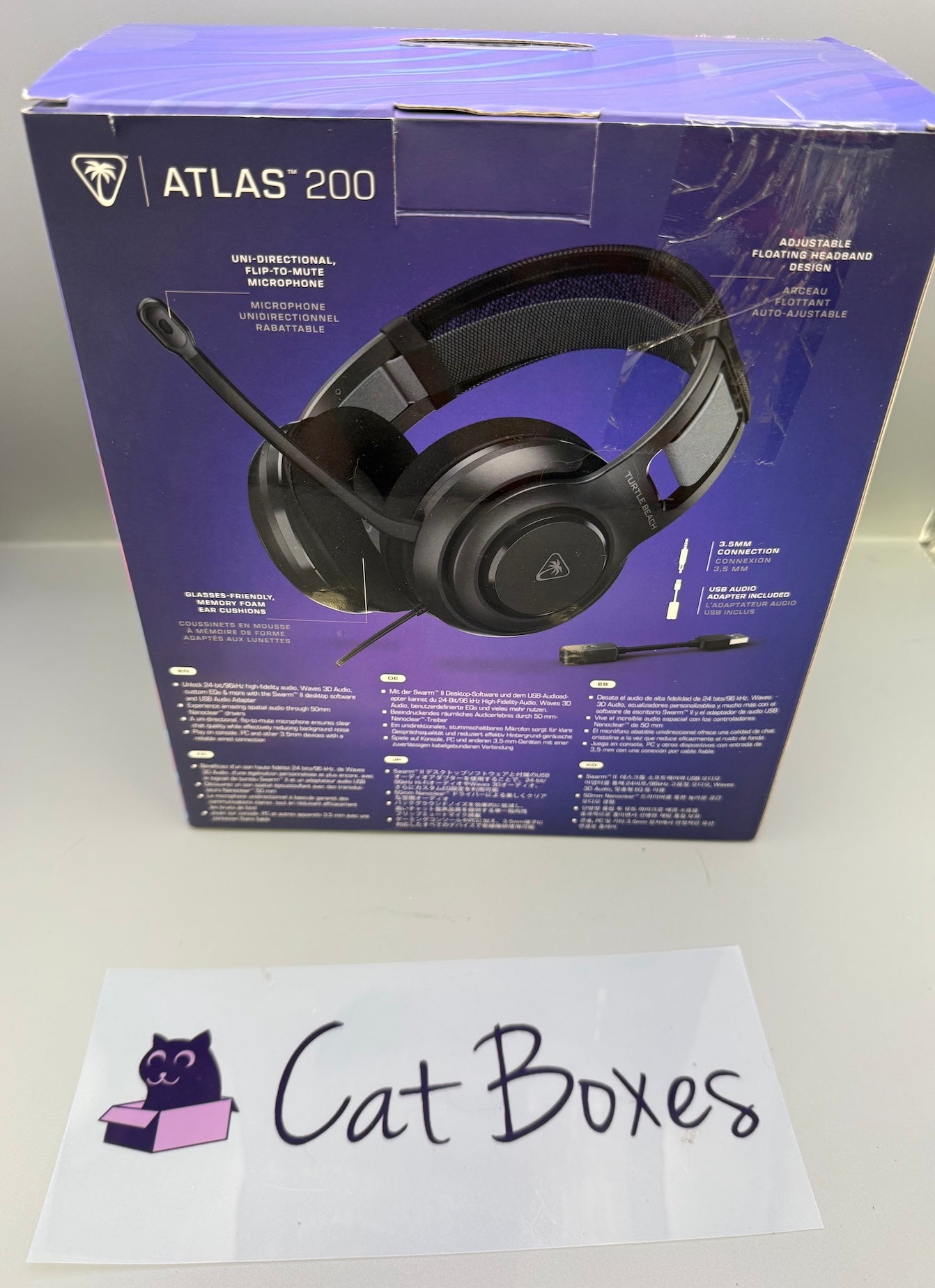 Turtle Beach Atlas 200 PC Wired Gaming Headset Black with USB Adapter
