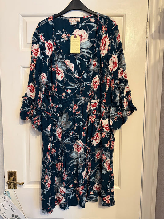 Band of Gypsies Floaty Top/ Dress - Blue - Size XL/18
