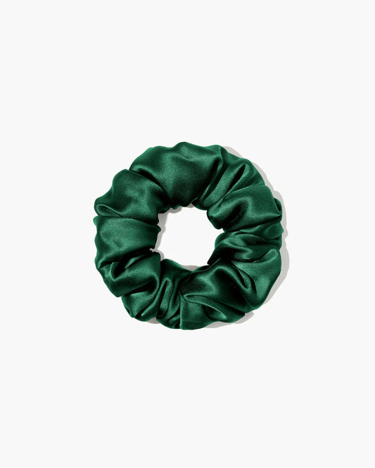 Mommesilk Soft Large Scrunchie - Emerald Green