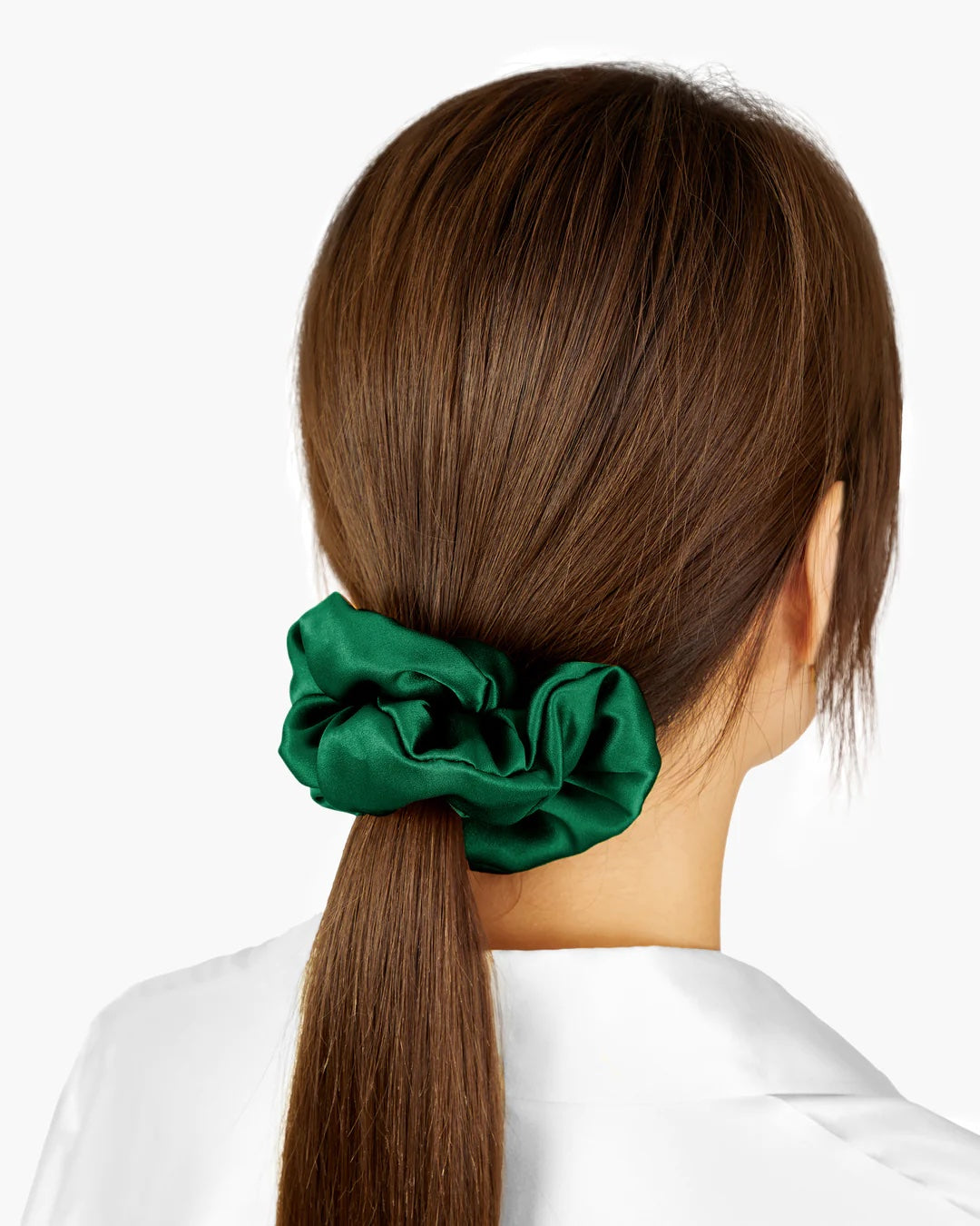 Mommesilk Soft Large Scrunchie - Emerald Green