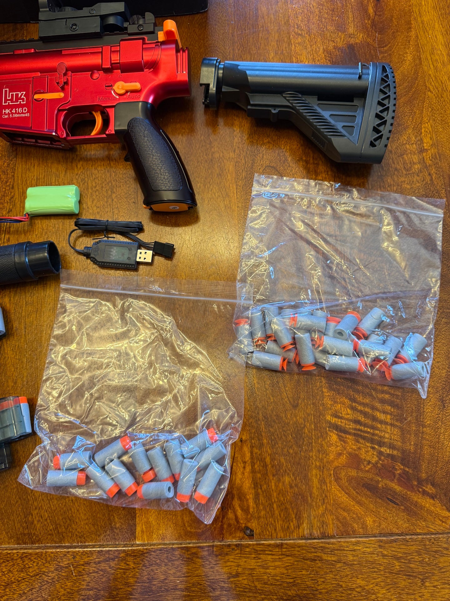 M416 Electric Foam Dart Blaster with Accessories 2 Magazines Used