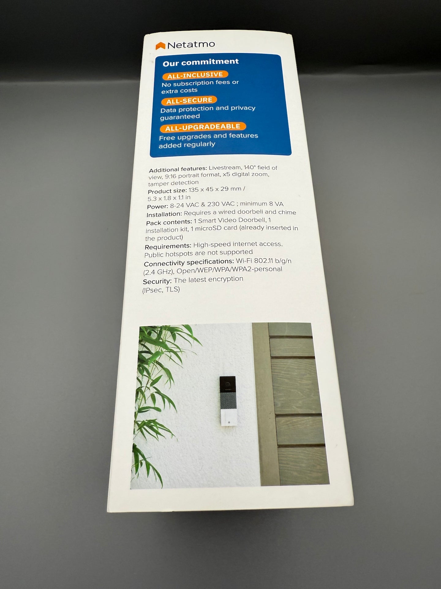 Netatmo Smart Video Doorbell Wired 1080p HDR No Subscription