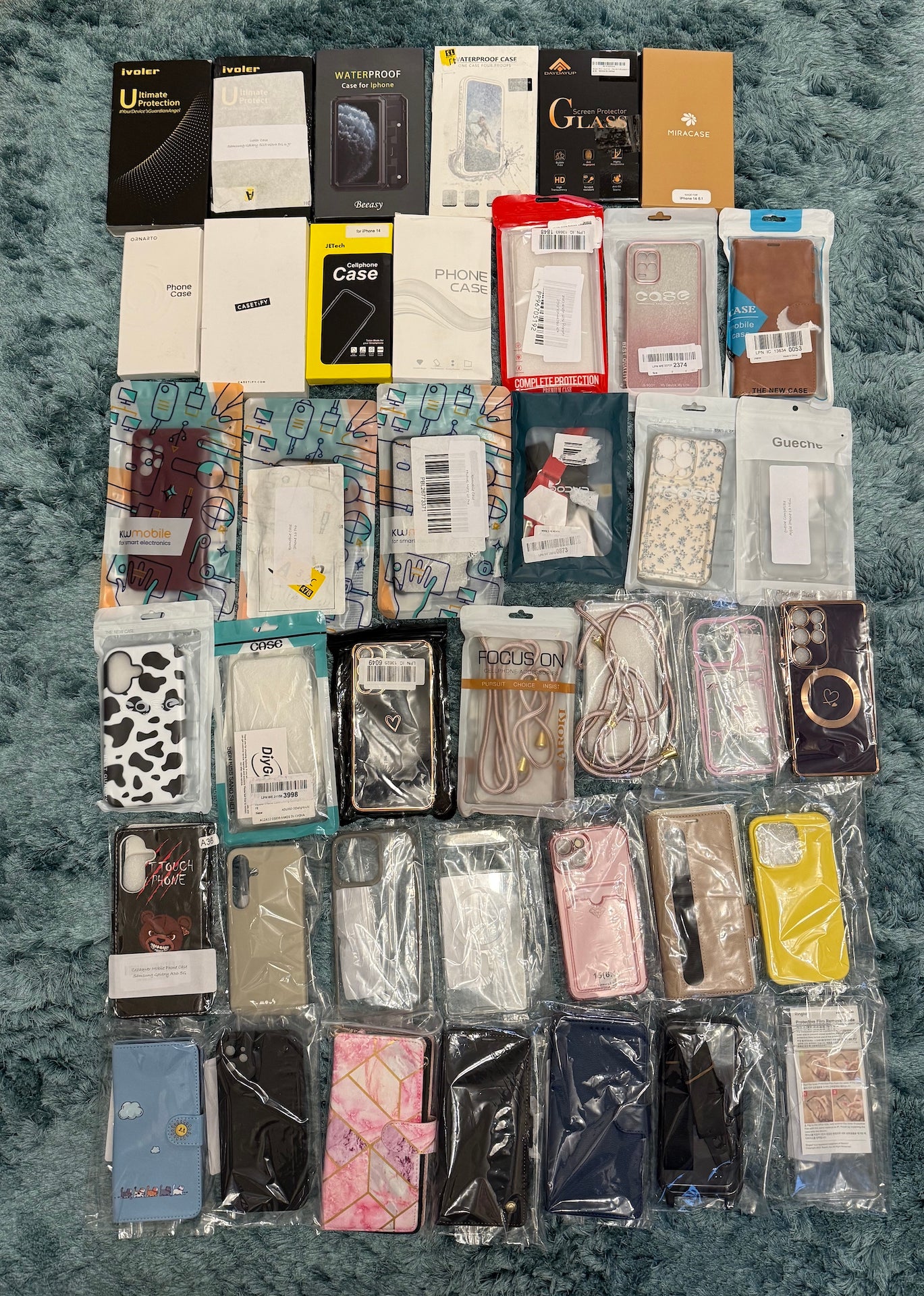 40x Mobile Phone Cases Job Lot Mixed iPhone Samsung Covers Bundle New