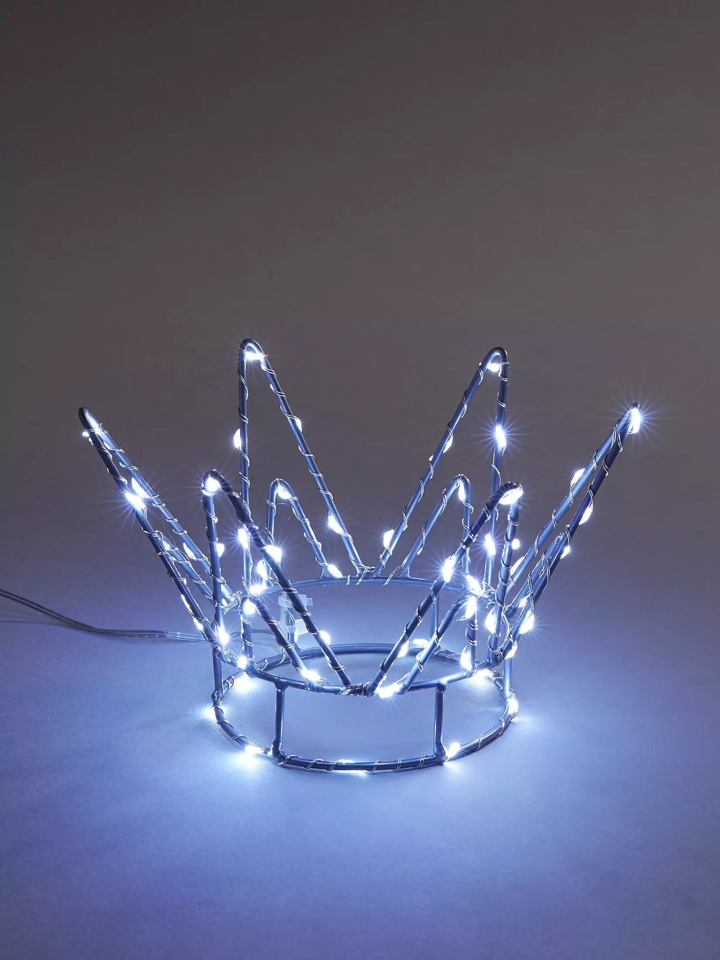 LED Crown Christmas Tree Topper Light - Silver