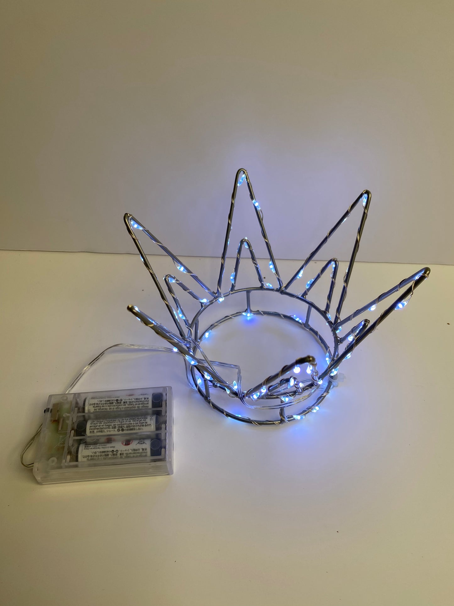 LED Crown Christmas Tree Topper Light - Silver