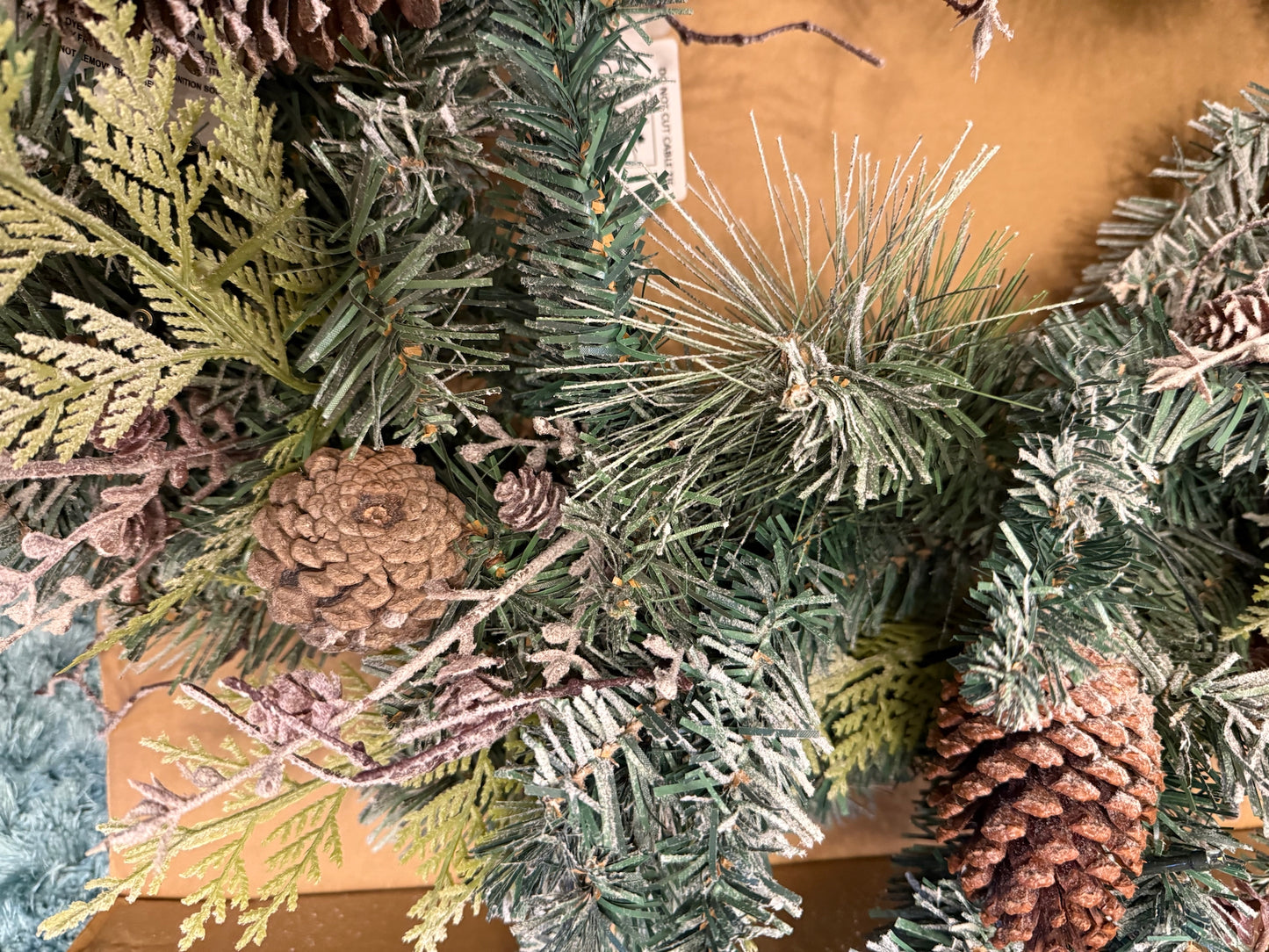 Frosted Cone Pre-Lit Christmas Wreath – 80 cm diameter