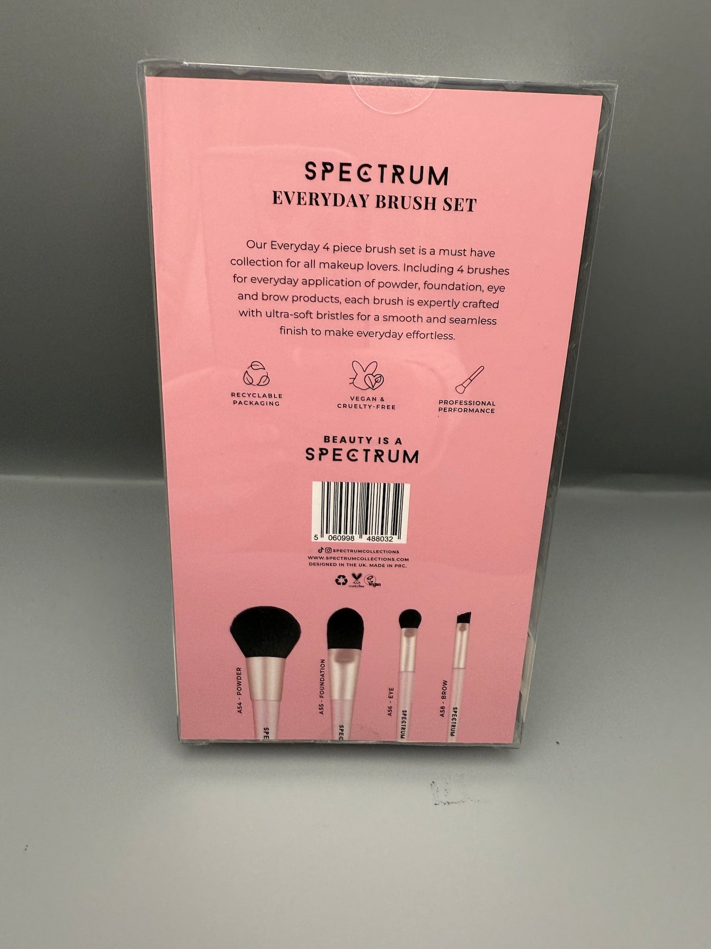 Spectrum Everyday 4 Piece Makeup Brush Set Vegan A54 A55 A56 A58