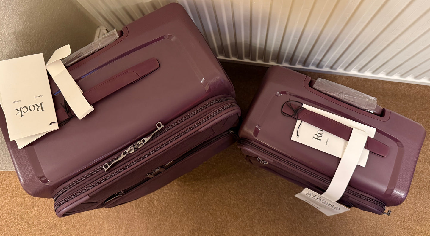 Rock Luggage Parker 8-Wheel Suitcases 2 piece Set - Purple