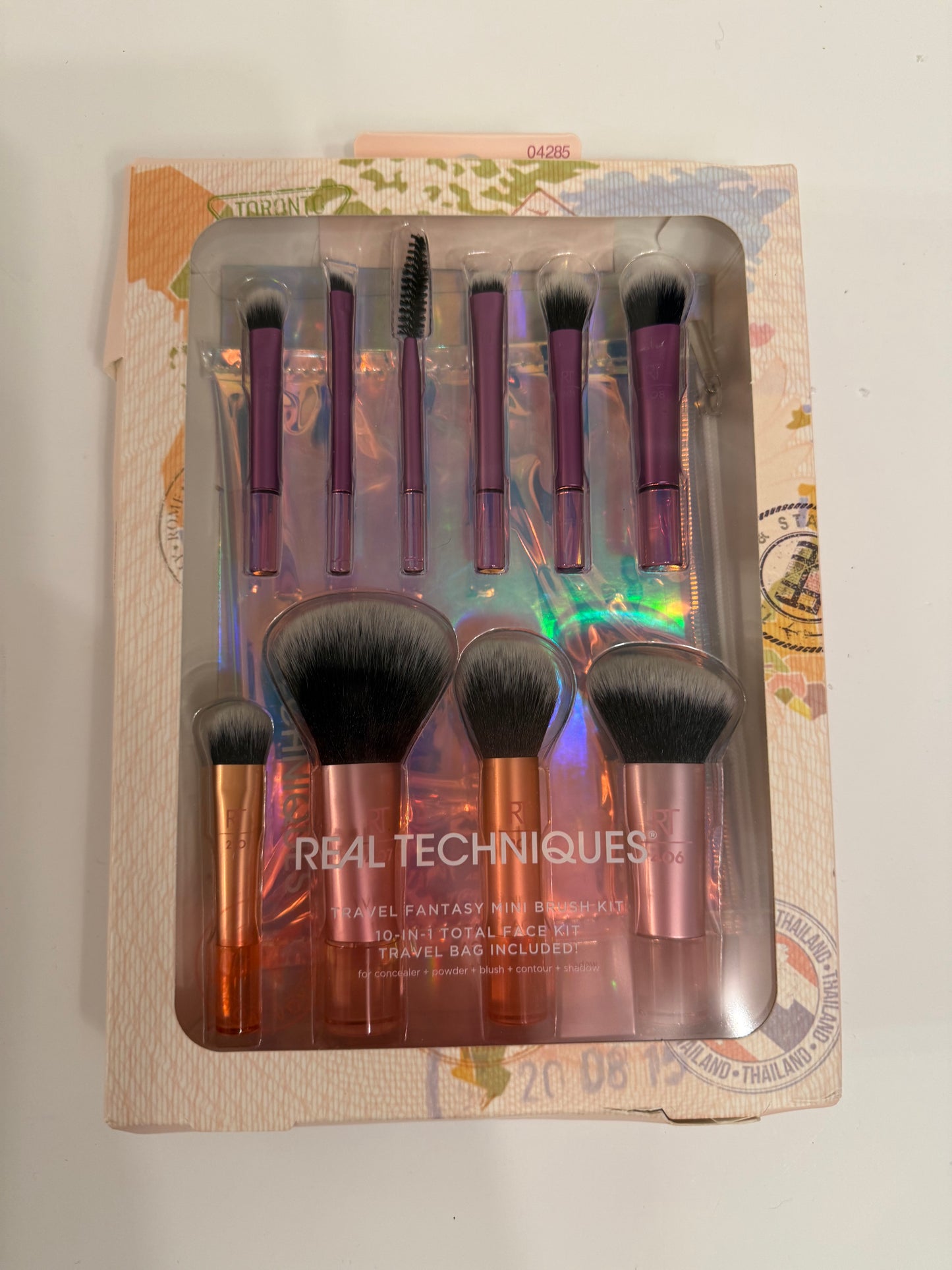 Real Techniques Travel Fantasy Mini Brush Kit 10-in-1 with Bag **Tatty Box**