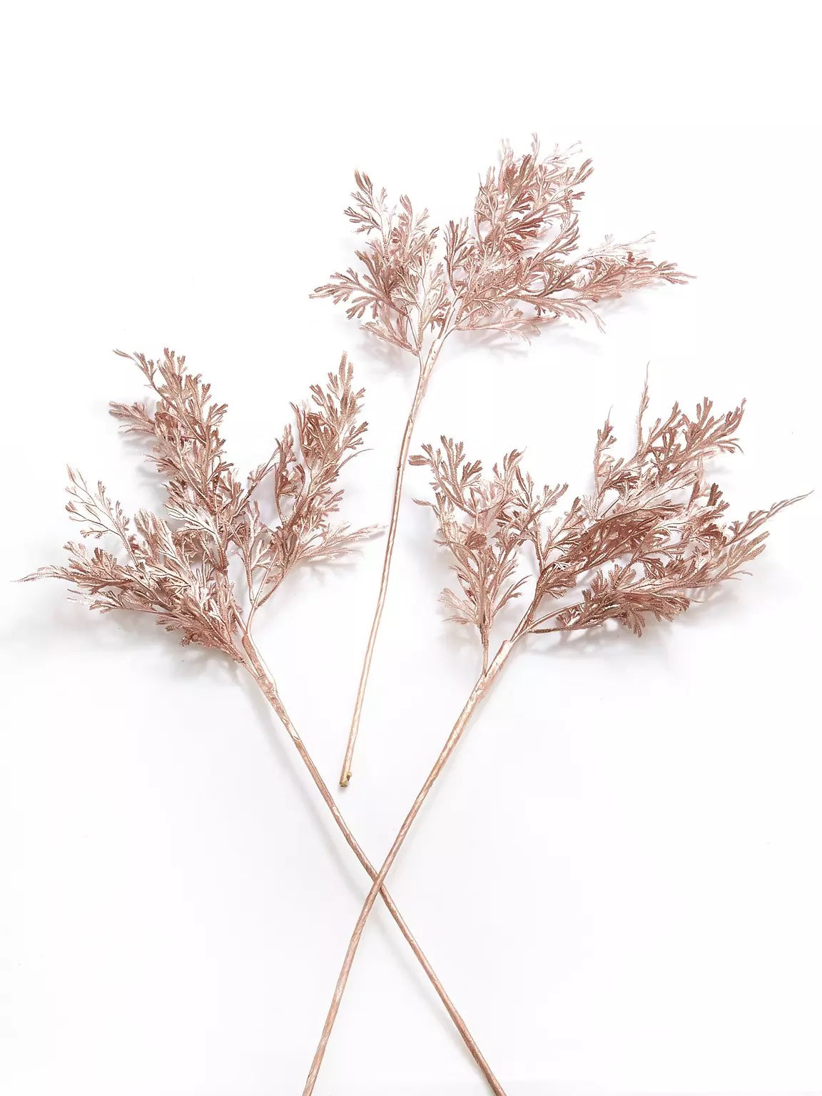 Rose Gold Fern Set of 3 Christmas Tree Picks