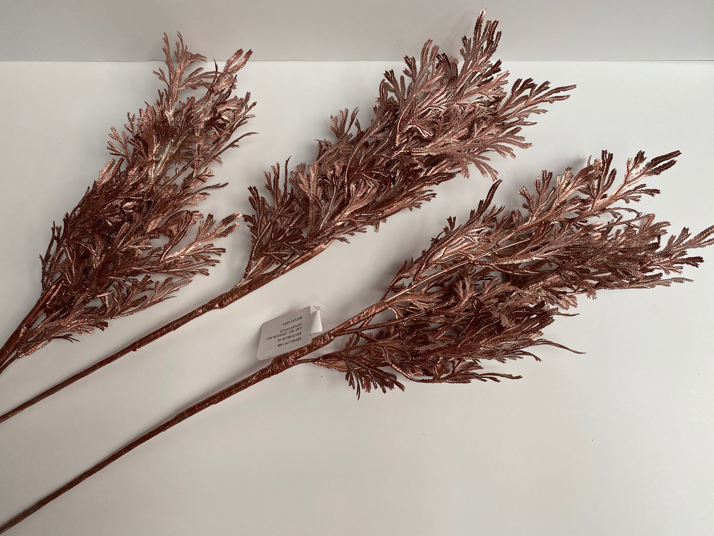 Rose Gold Fern Set of 3 Christmas Tree Picks